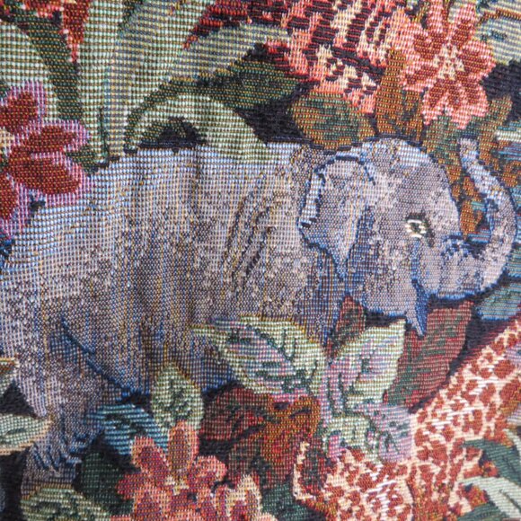 Vintage Tapestry Safari Animal Vest FACETS by MIRRORS Elephant, Zebra UNISEX - Picture 4 of 7